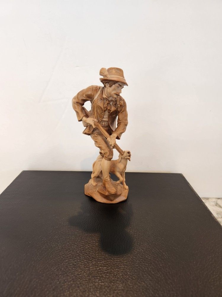 Holzschnitzerel FRANZ BARTHELS Oberammergau Carved Wood Figurine Statue Germany German 6"