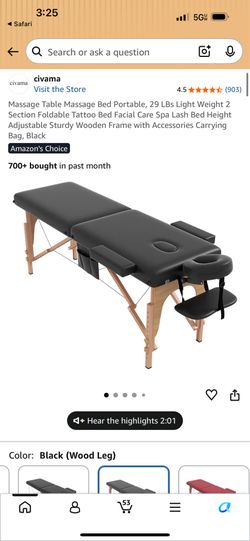 Massage table