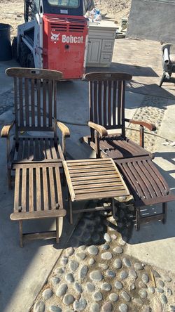 Wooden lounge chairs