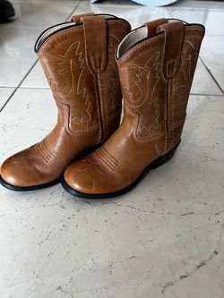 tan leather toddler western boots