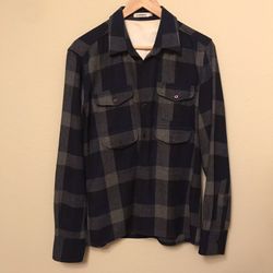 J Lindeberg Dress Shirt Checkered Plaid Button Down Shirt