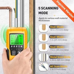 Stud Finder Wall Scanner Detector - 5-in-1 Electronic Wall Wood Metal Stud Locator Edge Center Sensor Beam for Live AC Wire Pipe Metal Lumber Joist Dr