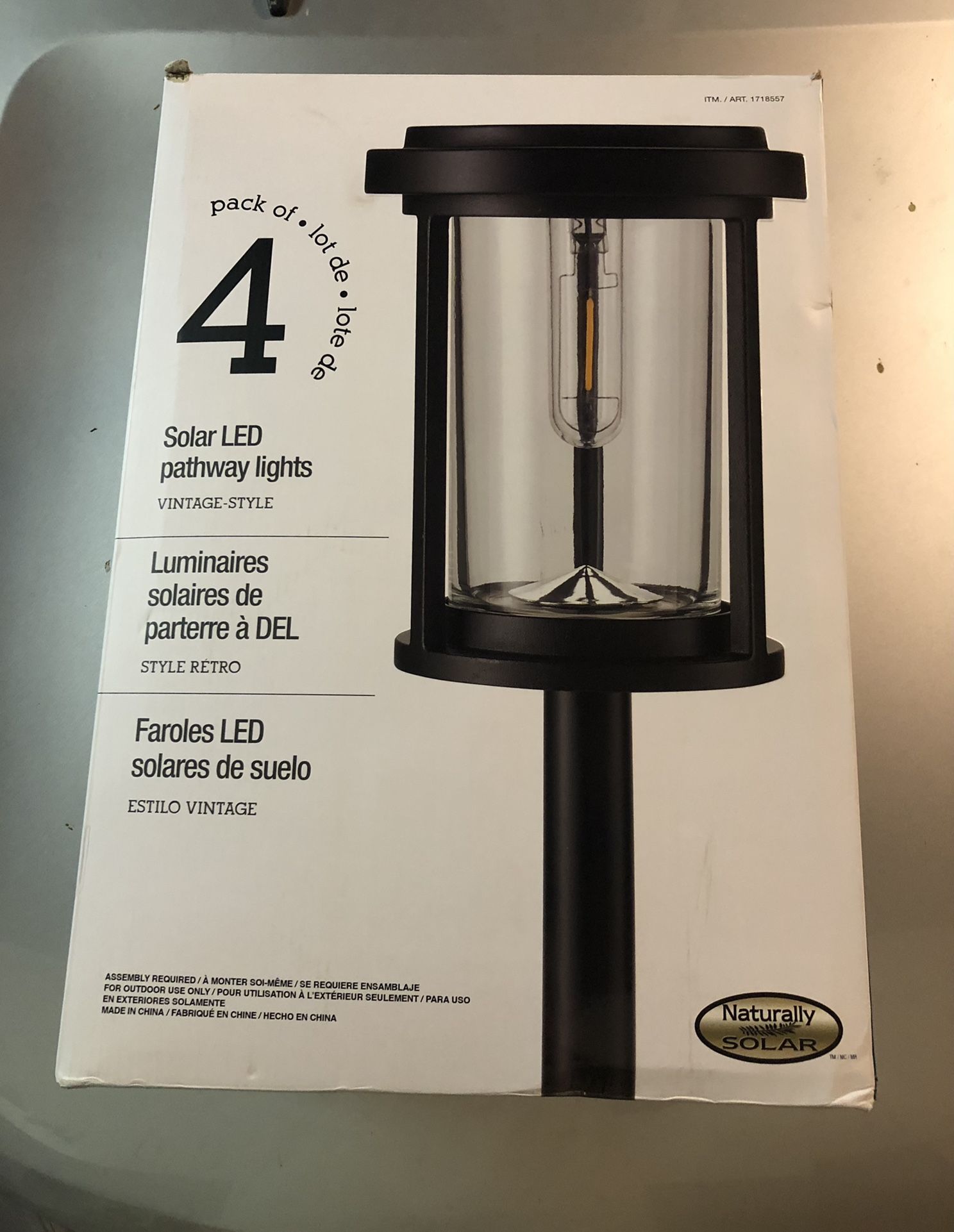GTX Solar Pathway Light 4PK, Stainless Steel & Die-cast Alloy Metal, Brand New