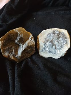 Two Raw Agate Nodule Slices