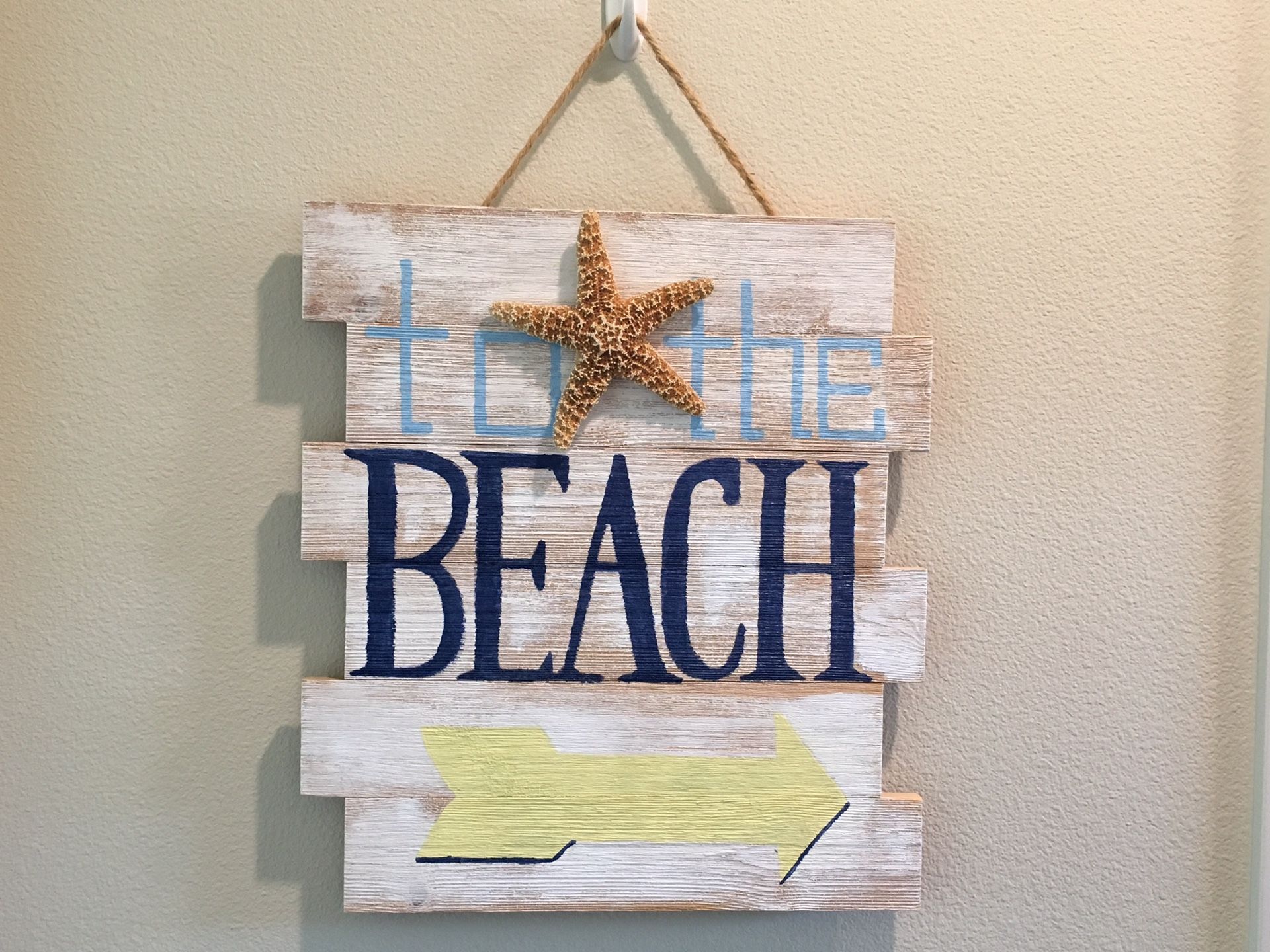 Wood Sign TO THE BEACH Custom Handmade Coastal Decor Grad party luau