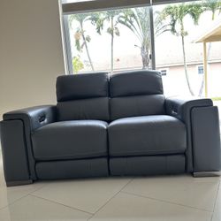 Charlette Leather Reclining sofa and Loveseat