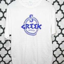 Seattle Mariners Greek heritage day SGA white short sleeve shirt size L 