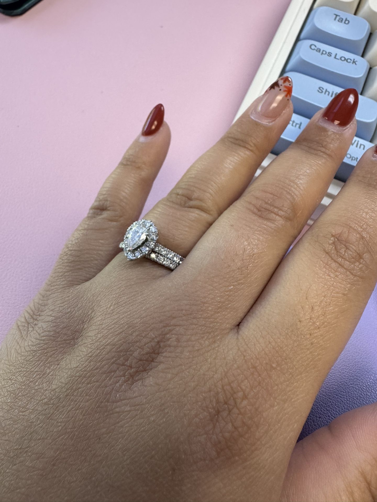 1 1/4ct White Gold Wedding Set Size 7