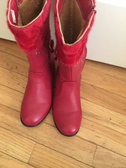cute big girl red boots size 6