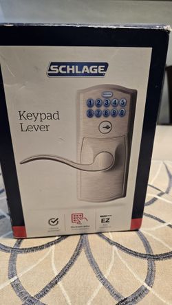 Schlage Keypad Lever Camelot Style Satin Color