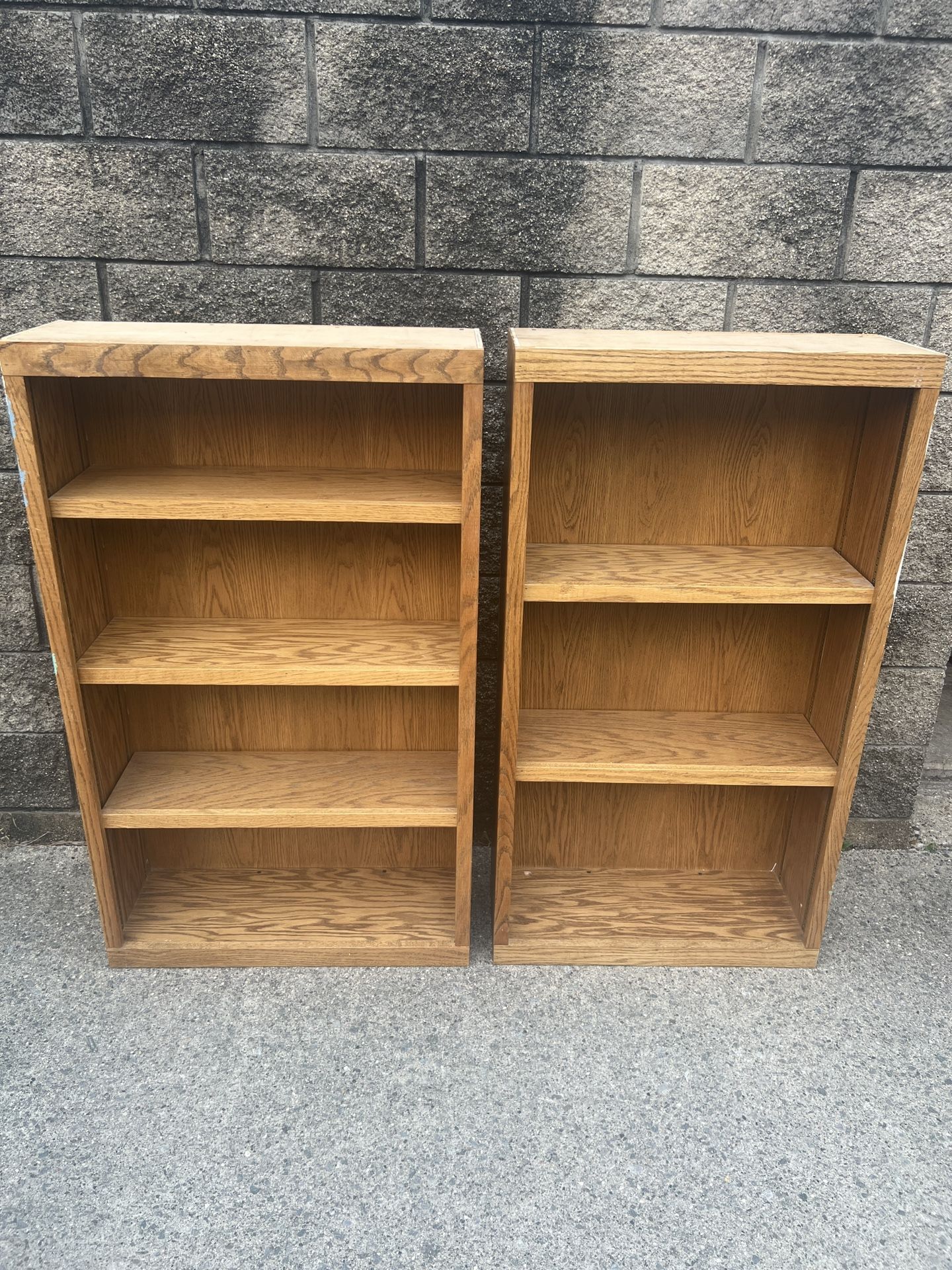 matching oak bookshelves