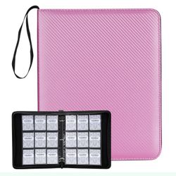 Pink Textured 9 Pocket 720 Trading Card Binder Pokemon Mtg TCG WNBA 