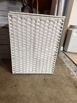 White Wicker Storage Basket
