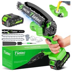 Tietoc 6-Inch Mini Chainsaw 21V Cordless