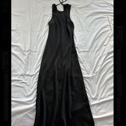 Black Silky Midi Dress 