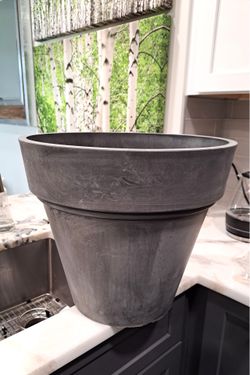 Large Plant Pot / Container, 16 by 13.5-Inch, Brown or Grey