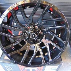 4 Brand New Gloss Black 20X10 TIS Offroad Rims 6X5.5 & 6X135 -19MM CHEVY FORD DODGE TOYOTA