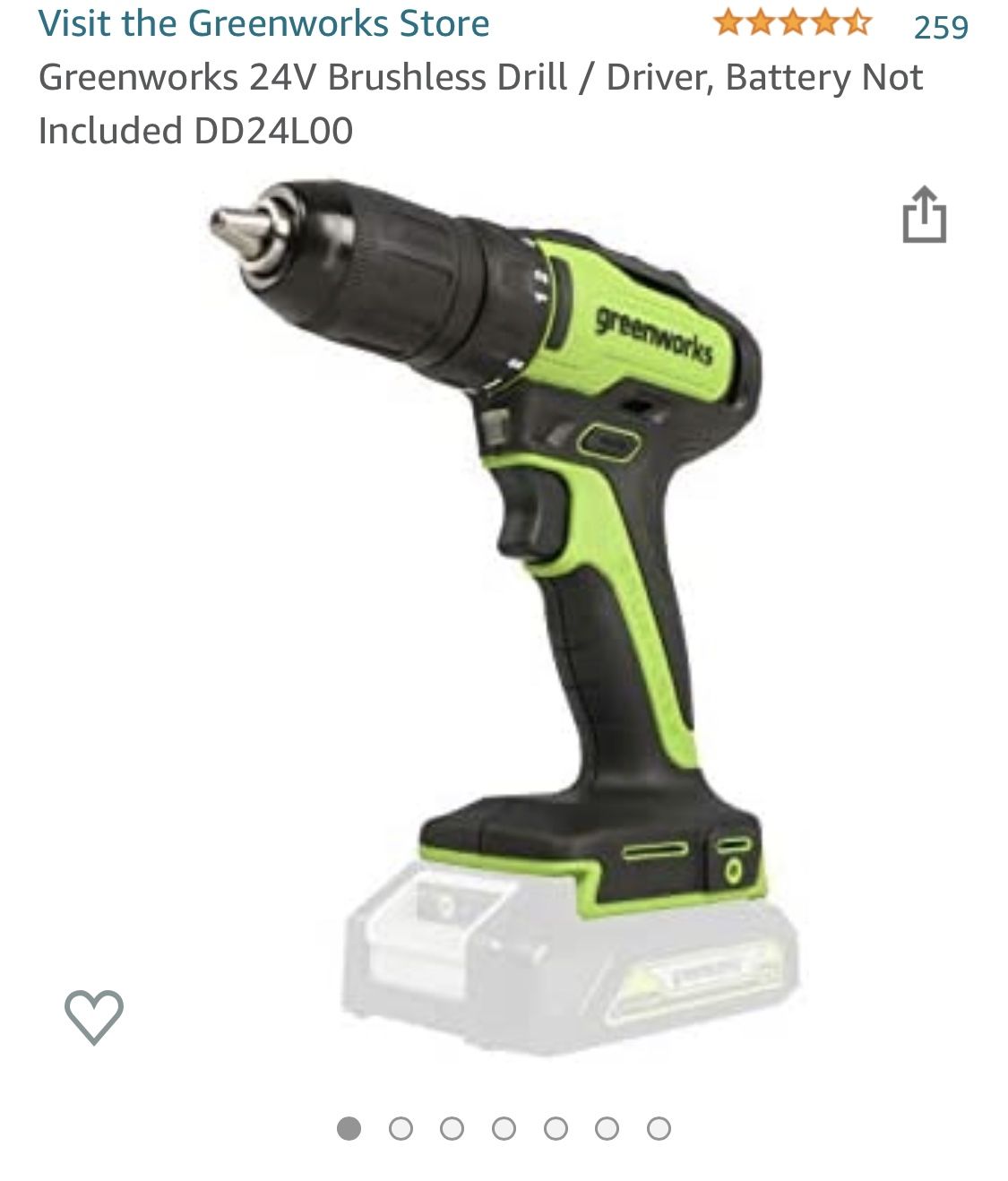 Green works Drill (no Battery)