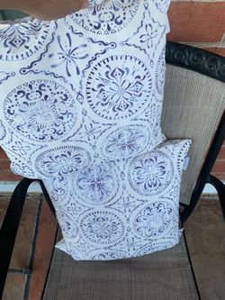 Blue and White Mandala Throw Pillows Set of 2