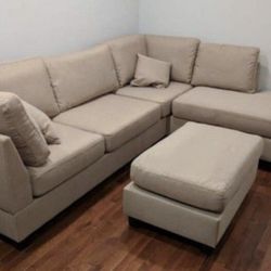 Sectional Sofa Set With Ottoman 