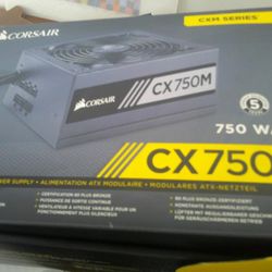 Corsair CX750M 750W 80 Plus Modular Power Supply -  Black
