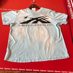 HELLSTAR Blue Washed T Shirt Size L