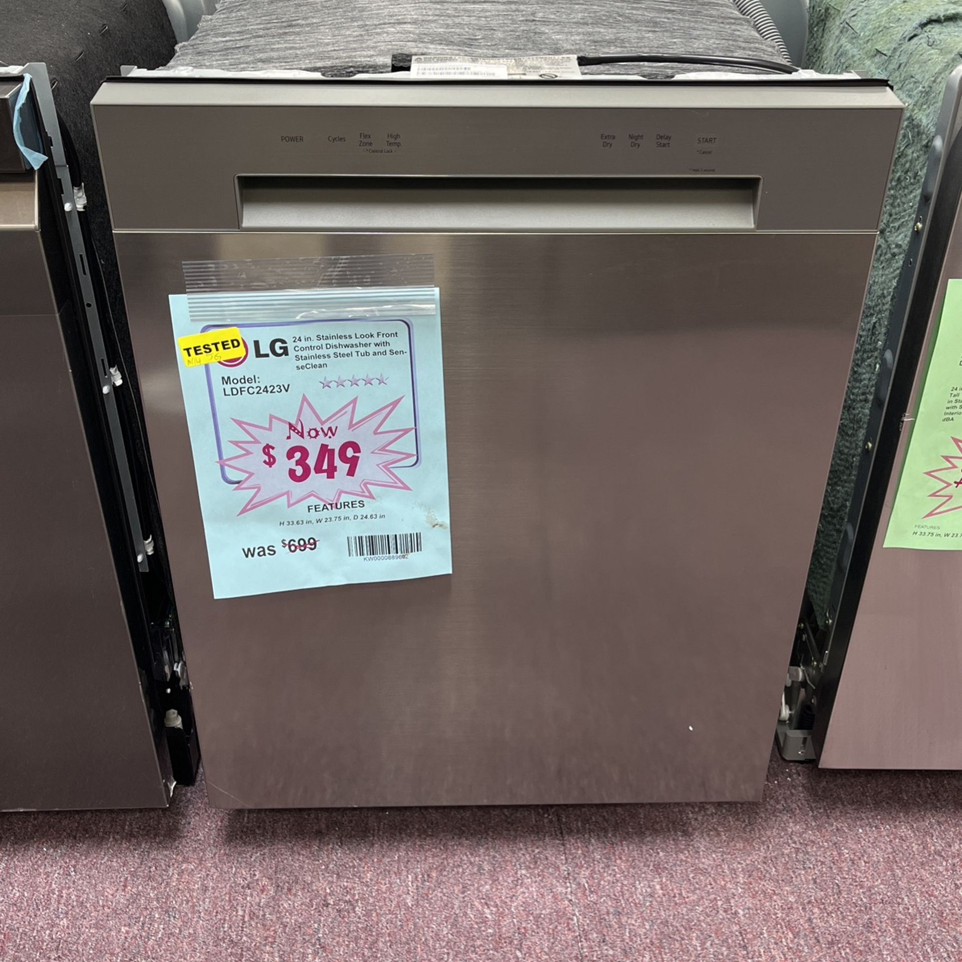 Dishwasher-Samsung Open Box Stainless Dishwasher With 1 Year Warranty