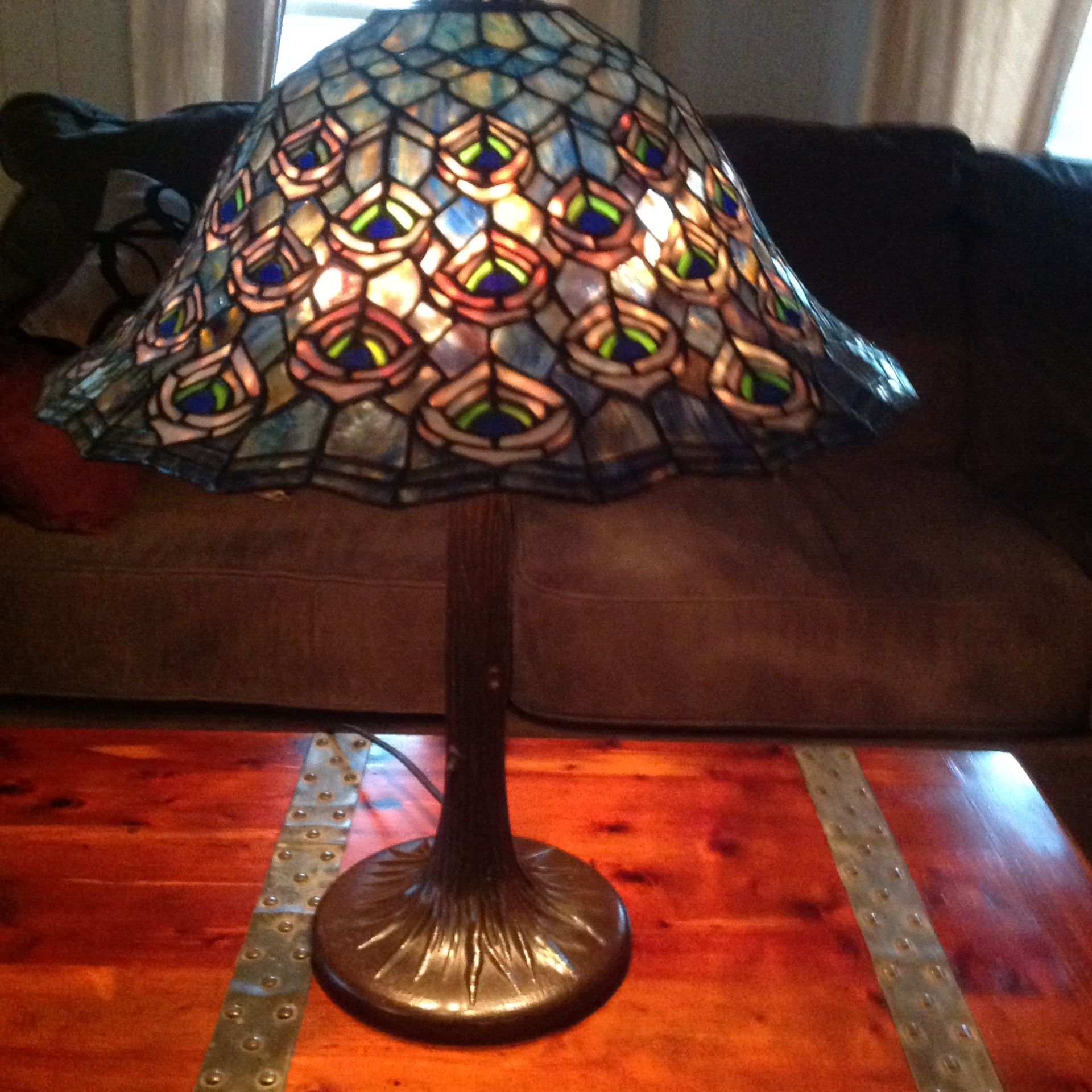 Tiffany lamp,meyda ,peacock,Antique