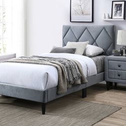 Gray Twin Bed Frame 