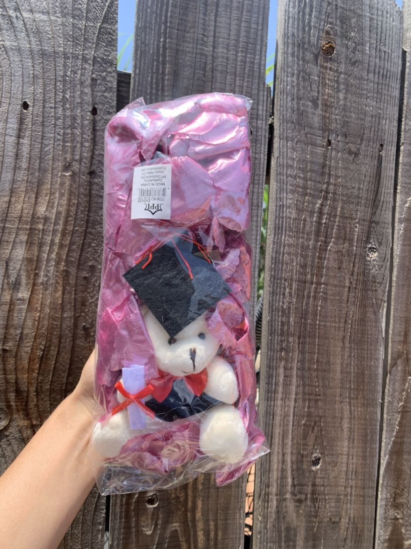 Graduation Leis Pink With A Teddy Bear