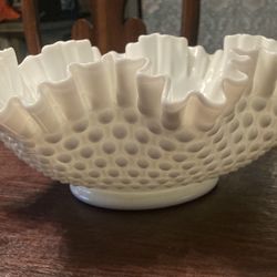 Vintage Milk Glass Fenton Bowl