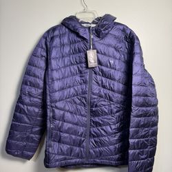 CAMEL CROWN Men's Packable Down Jacket Hooded Lightweight Puffer Insulated XL