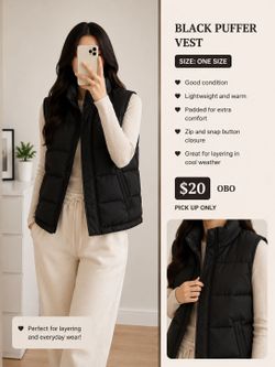 Black puffer vest