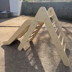 Wooden Climber & Slide