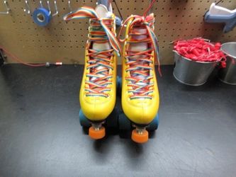 Used Moxi Rainbow Rider Sunshine Yellow Roller Skates - Size 7