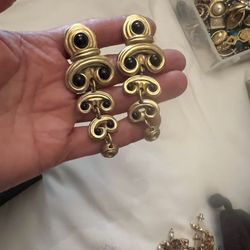 1980s Blanca Statement Dangle Rhinestone Earrings