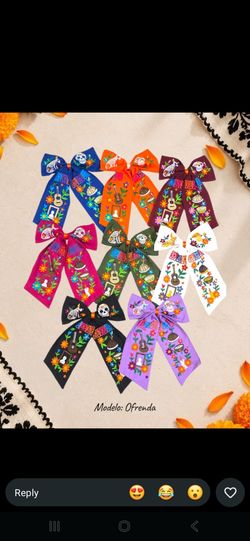 Mexican bows, dia de los muertos. Halloween... 2 for 20 dlls