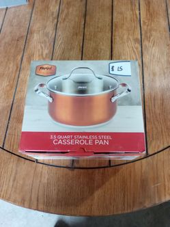 3.5 QT stainless steel casserole pan
