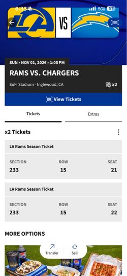 LA Rams vs Chargers Tickets Nov 1 2026