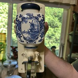 Vintage De Ve Porcelain Wall Mount Coffee Grinder 