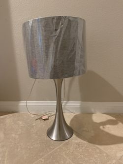 Brand New Table lamp grey lamp shade and metal base