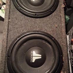 Dual 10" DL Audio Subwoofers W/ Box & 500W Amp