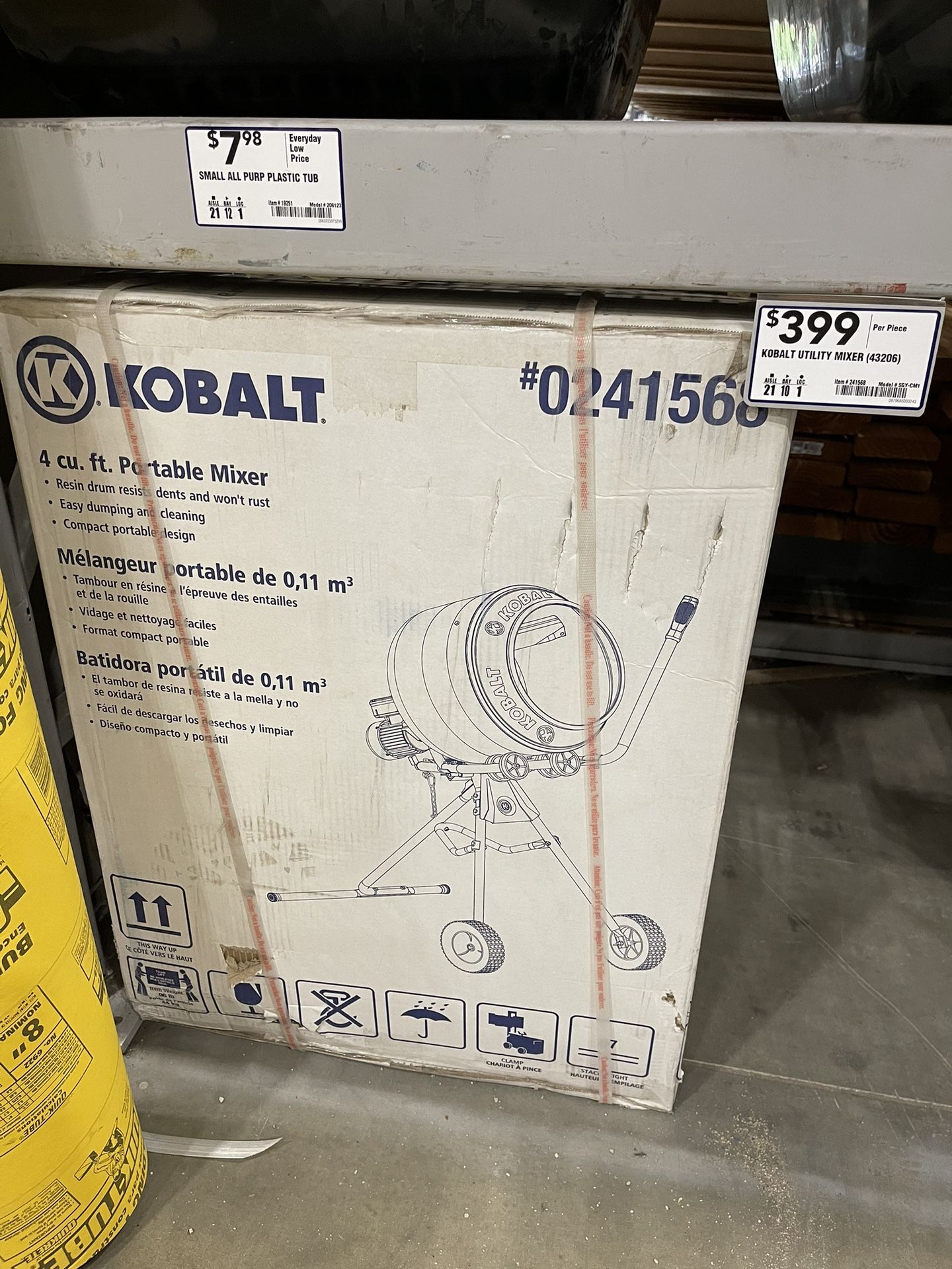 Kobalt Cement Mixer 4cu ft 0.5hp Used Once 300 firm for Sale in