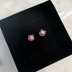 Natural Ruby 2 Carat Studs 14K Gold