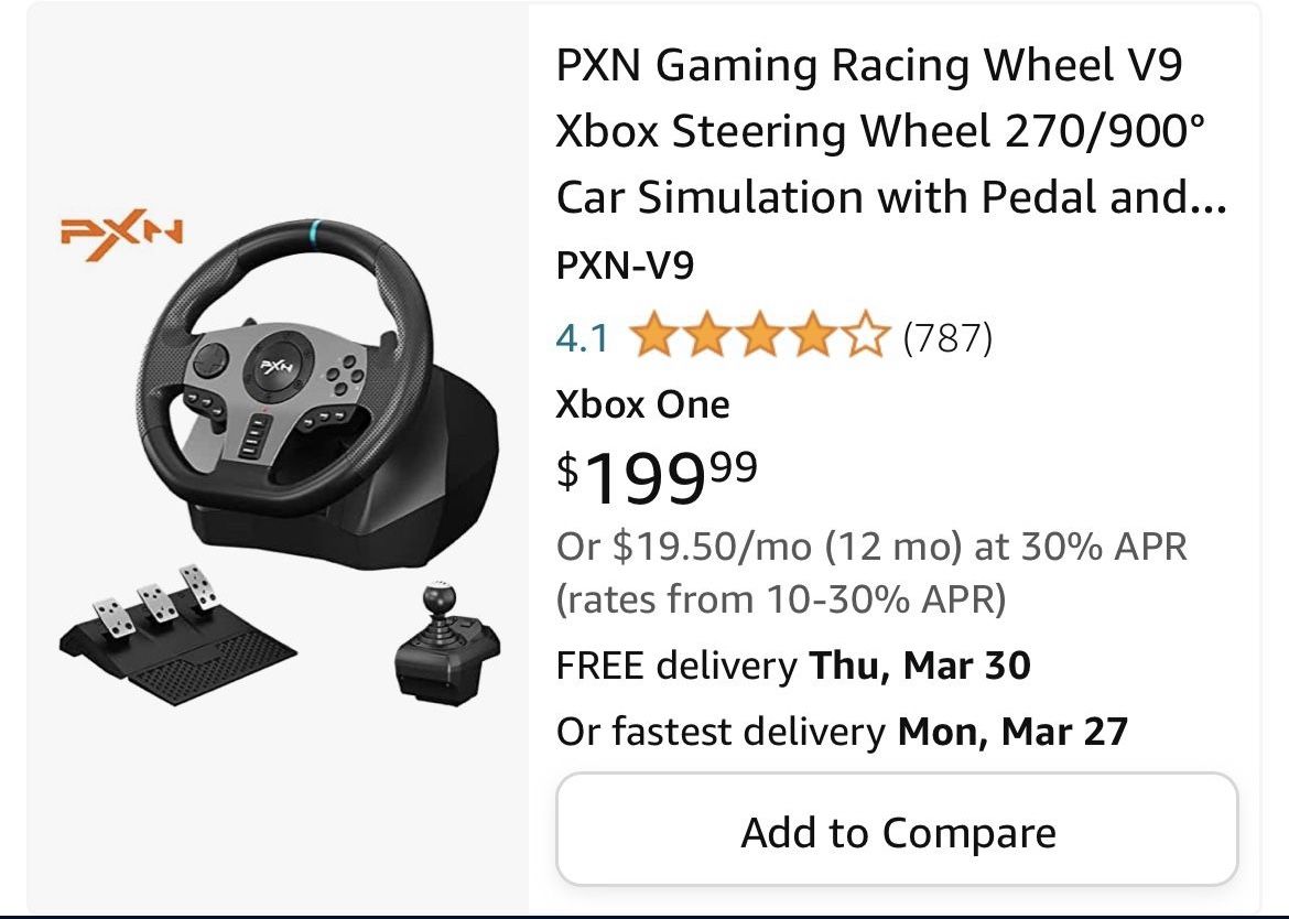 Racing Steering Wheel For Xbox