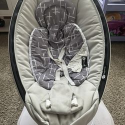 4moms mamaRoo 4 Multi-Motion Baby Swing + Safety Strap Fastener, Bluetooth Baby Swing with 5 Unique Motions,