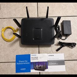 Open Box Linksys Max-Stream AC4000 MU-MIMO Tri-Band WiFi Router EA9300