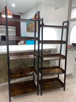 Industrial Rustic Bookshelf Set of 2: $70.00