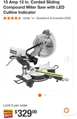 Compound Miter Saw with LED Cutline Indicator