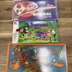 vintage disney board games monorail Cinderella darkwing